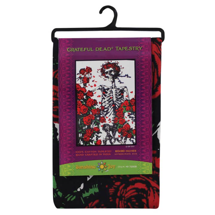 Sunshine Joy - Wholesale Tapestry/Textile - 3D Grateful Dead Tapestry Skeleton & Roses Tapesties