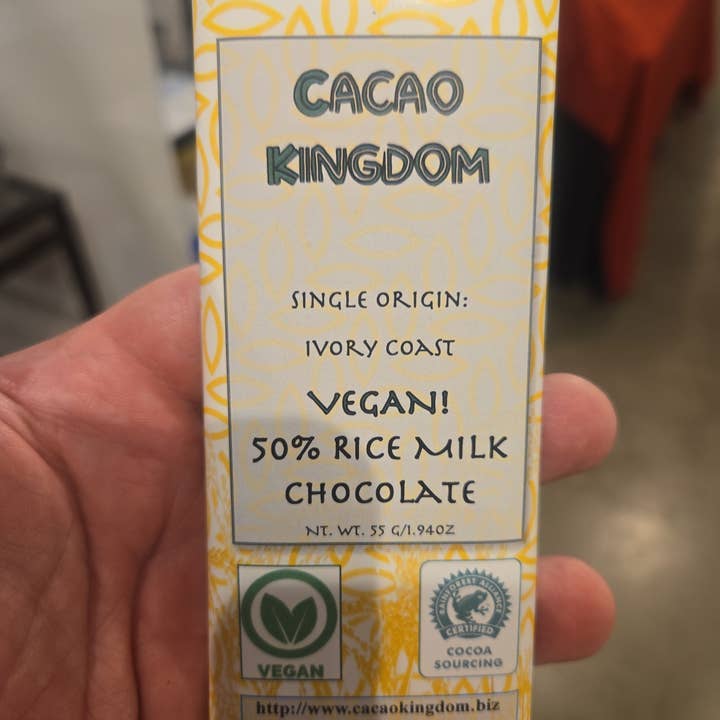 50% Vegan Rice Milk Chocolate, Ivory Coast for wholesale by Cacao Kingdom, LLC