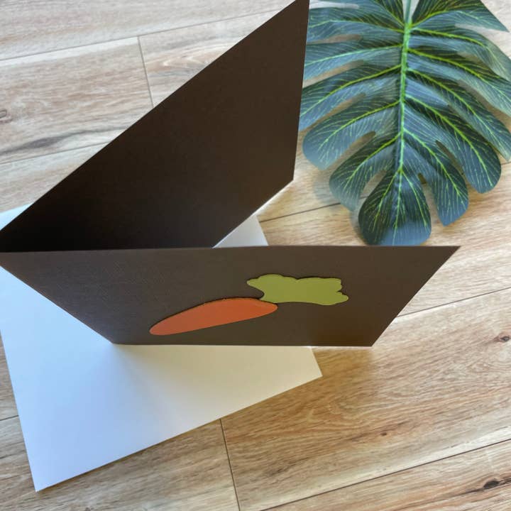 Mally Designs - Wholesale Gewone wenskaart - Kaart voor elke gelegenheid met wortelmotief in lederen appliqué3