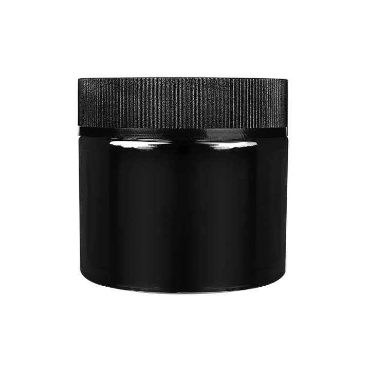 Human Objects® - Wholesale Jar - 2oz/60ml Black Glass Jar With Black Child Resistant Caps