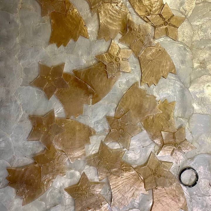 EU ONLY * Capiz Shell Garland Falling Stars * Christmas for wholesale by Muno