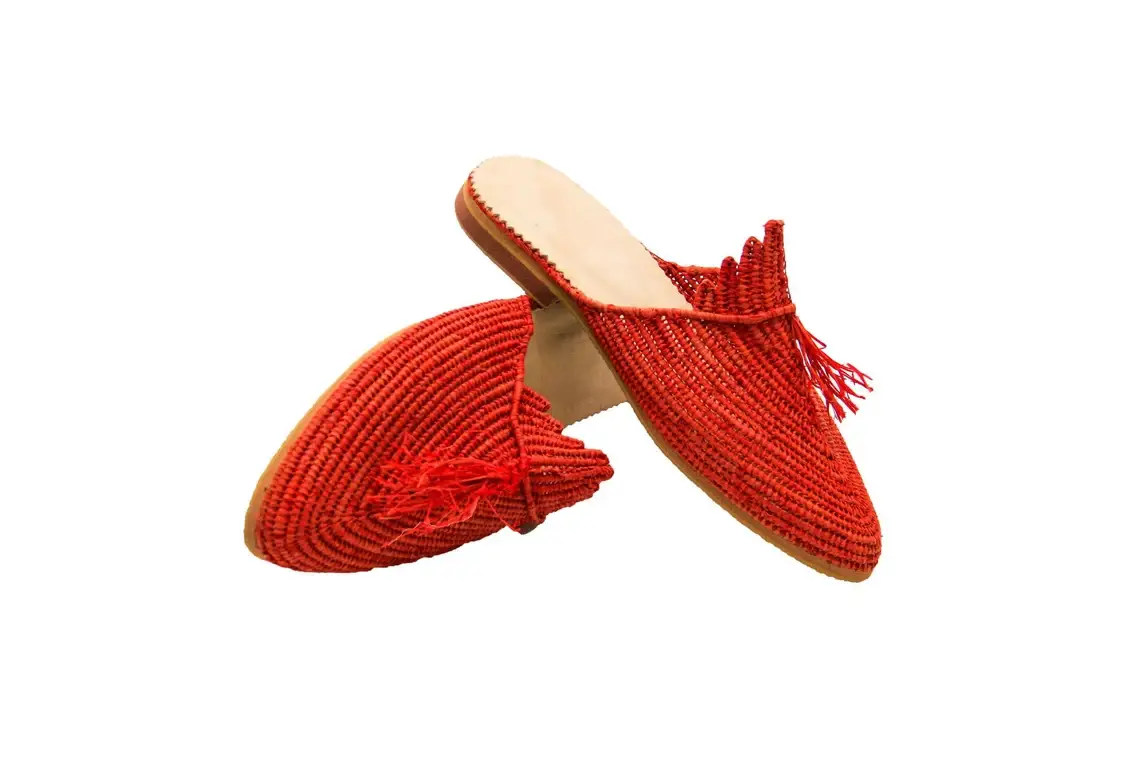 Berberparadise - Wholesale Slippers - Women's - Handmade Raffia Slippers with Genuine Leather Soles8