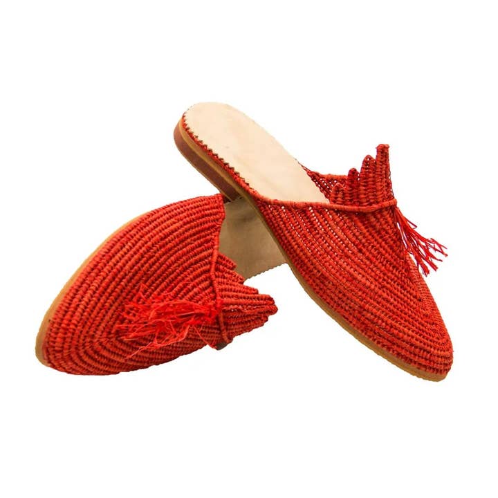 Berberparadise - Wholesale Slippers - Women's - Handmade Raffia Slippers with Genuine Leather Soles8