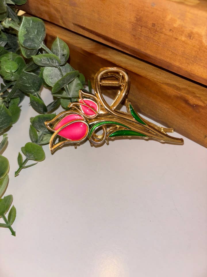 Pink Flower Hairclip for wholesale by Rae’s Shop