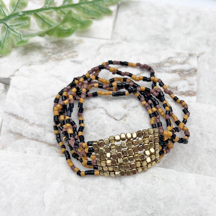 Anju Jewelry - Wholesale Beaded Bracelet - Seed Bead Stretch Statement Bracelets- Multiple Color Styles23