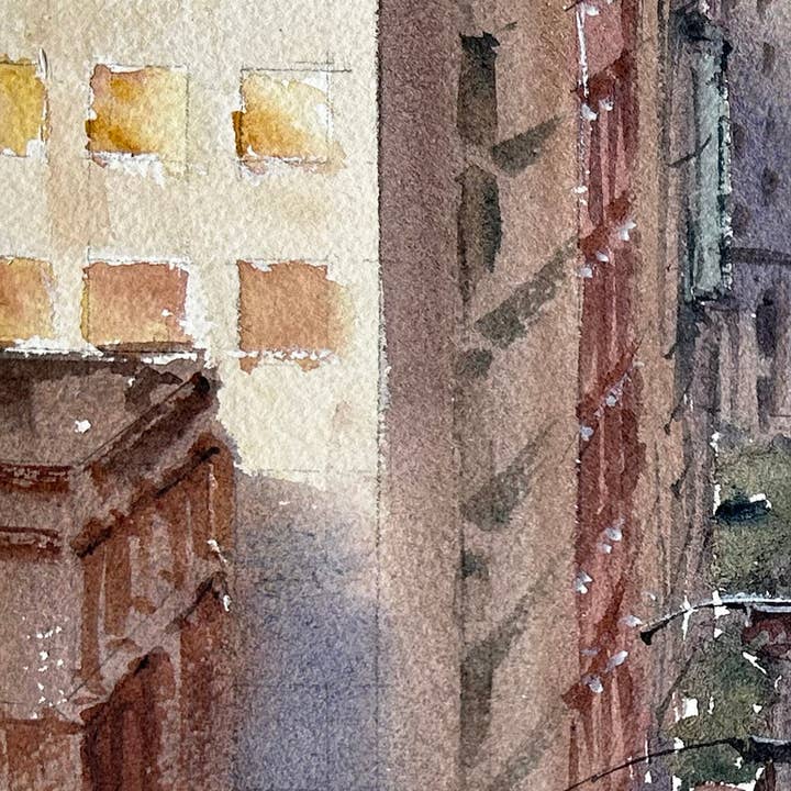 Ina Xi Watercolor - Wholesale Art Print - Nob Hill overlooking Market Street - Limited edition art print4