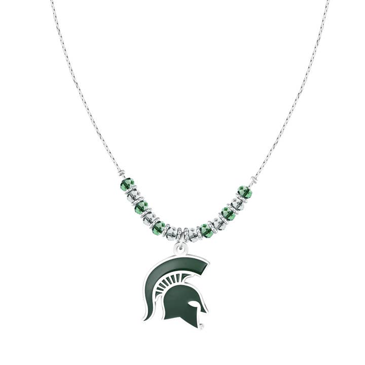NCAA Michigan State Spartans Beaded Cobra Chain Necklace for wholesale by Simran International