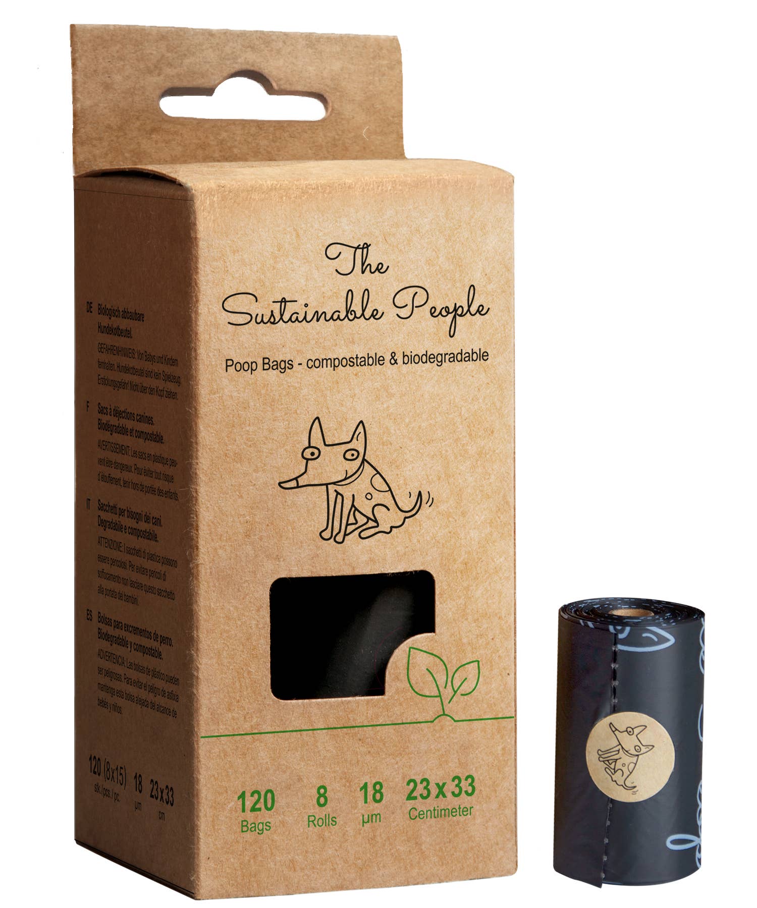 The Sustainable People – Engroshandel Hundepose – Komposterbare hundeposer uden håndtag (120 poser pr. æske)