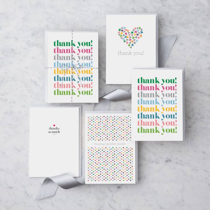 "Thank You" Notes - 8 Boxed Note Cards for wholesale by Design With Heart