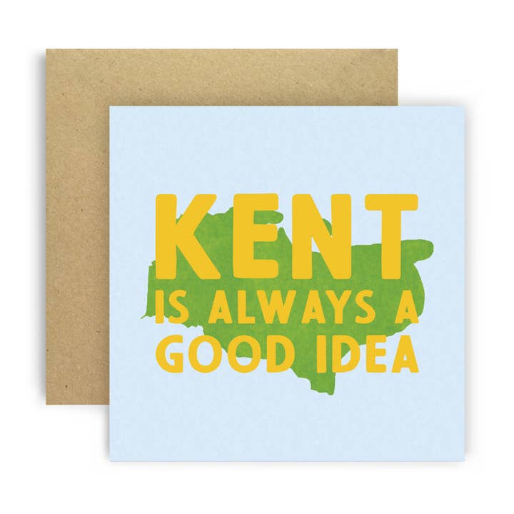 Huxters - Wholesale Everyday Greeting Card - Kent Map Greeting Card – Always a Good Idea0