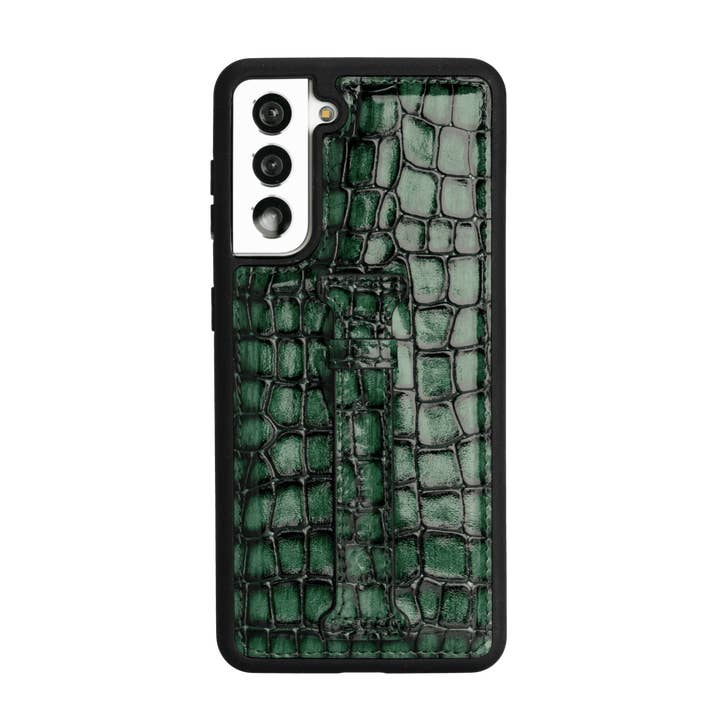 Samsung S21 Finger Loop Milano Læder Taske Grøn for engroshandel hos GOLDBLACK