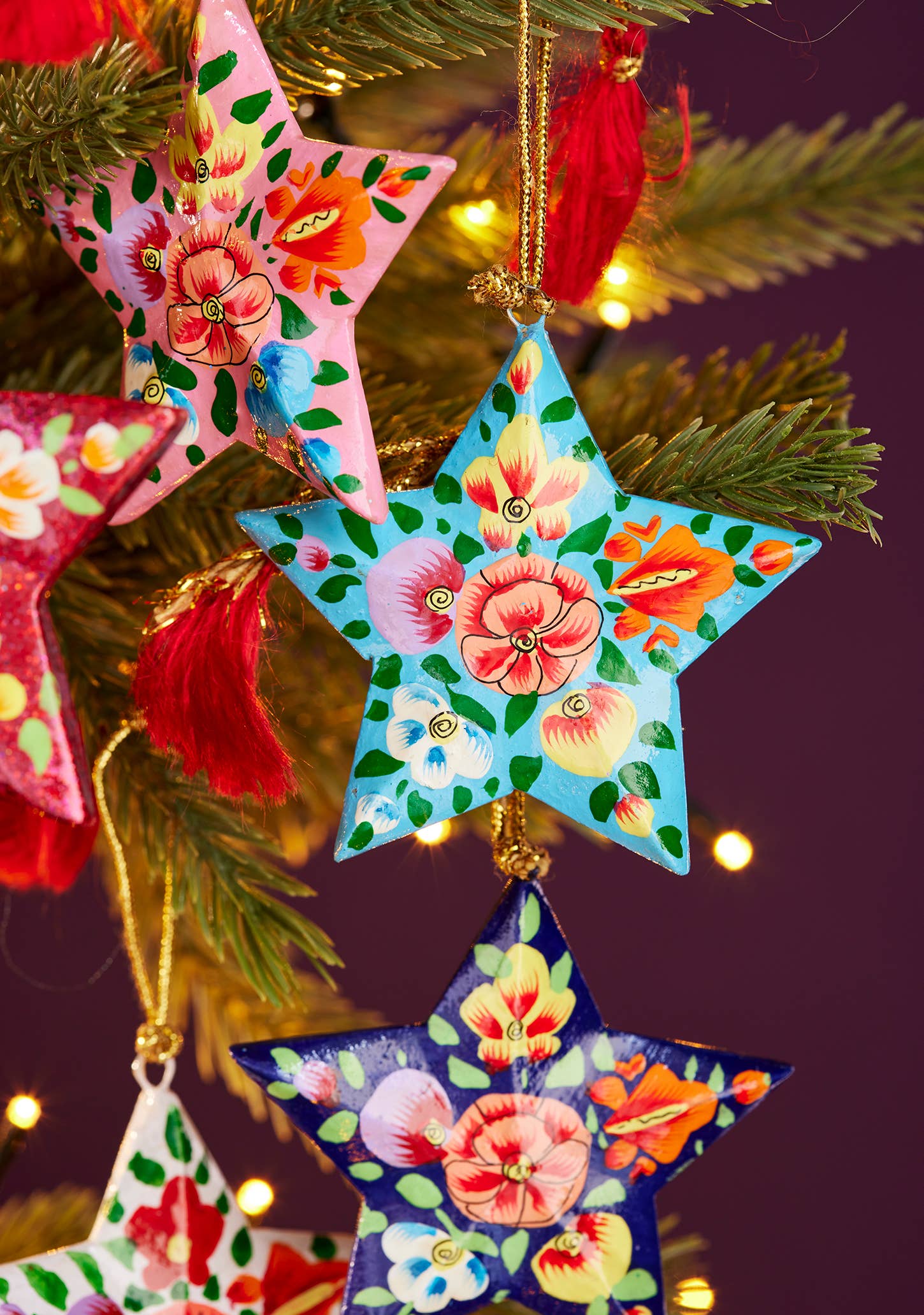 Namaste - Wholesale Christmas decoration - Kashmiri Floral Star Handpainted Christmas Decoration2