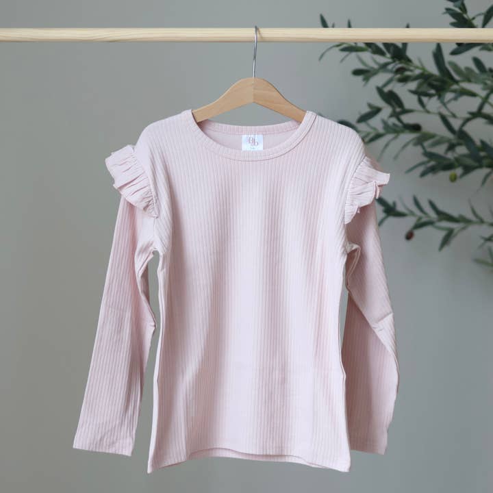 Vintage roze top met ruches voor wholesale door Belle + Bea Basics