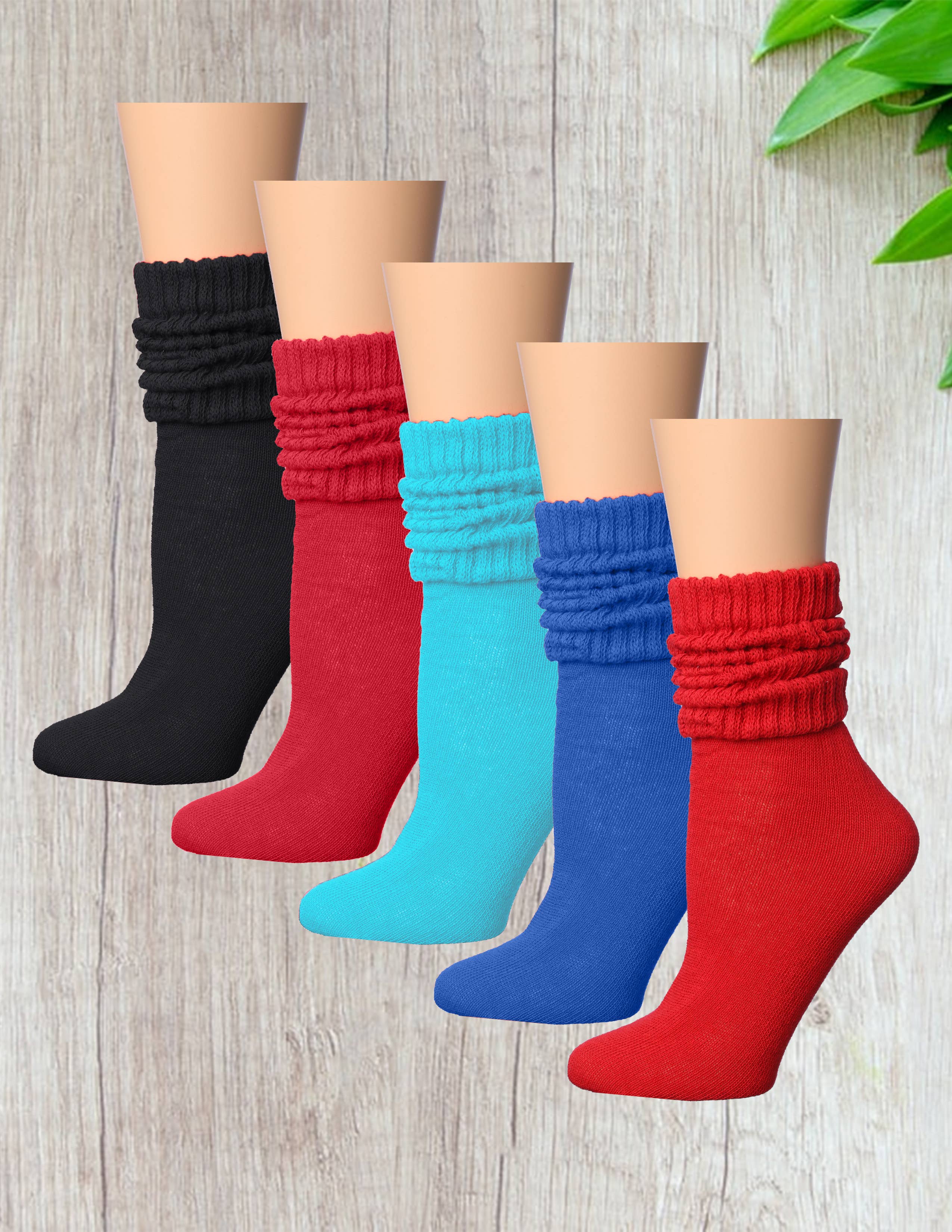 Isadora, Tipi toe, & James Fiallo - Wholesale Socks - Women's - Women's 1 Pack Tipi Toe Cotton Slouch Colored Crew Boot Sock2