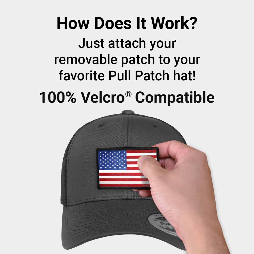 Charcoal Black Trucker Curved Bill Snapback Hat by Pull Patch (Charcoal/Black) for wholesale on Faire2