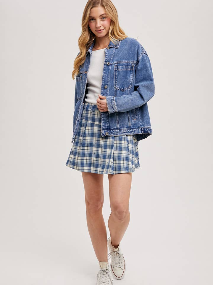 Bluivy - Venta al por mayor Cazadora vaquera - Mujer - Chaqueta oversized de mezclilla con botones49