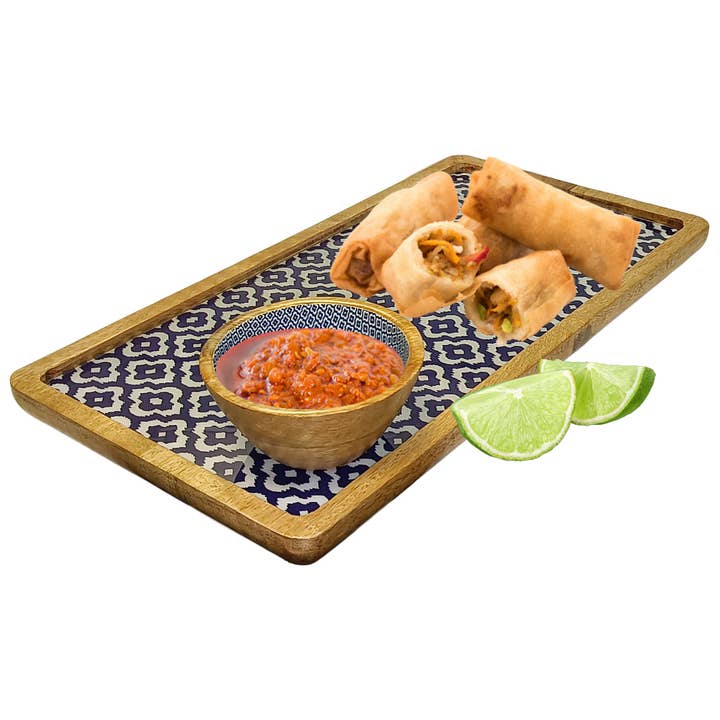 Hartsmede - Venta al por mayor Fuente - Bandeja Rectangular Hecha a Mano con Cuenco para Salsas, Diseños Modernos Regalos6