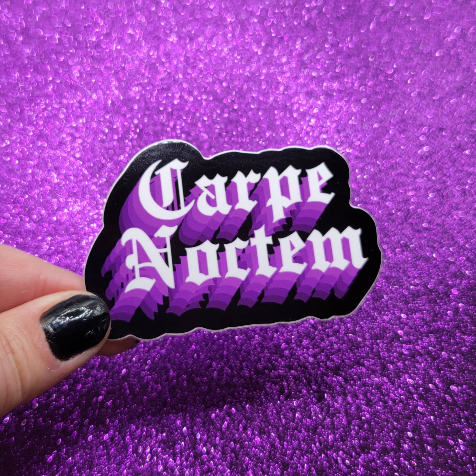 Printy Vibes - Wholesale Sticker - Carpe Noctem Seize The Night Goth Halloween Sticker 2.5x3"