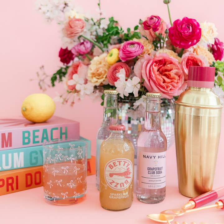 Rock Paper Scissors - Wholesale Cocktail/Liquor Glass - Pink Bows Cocktail Glass2