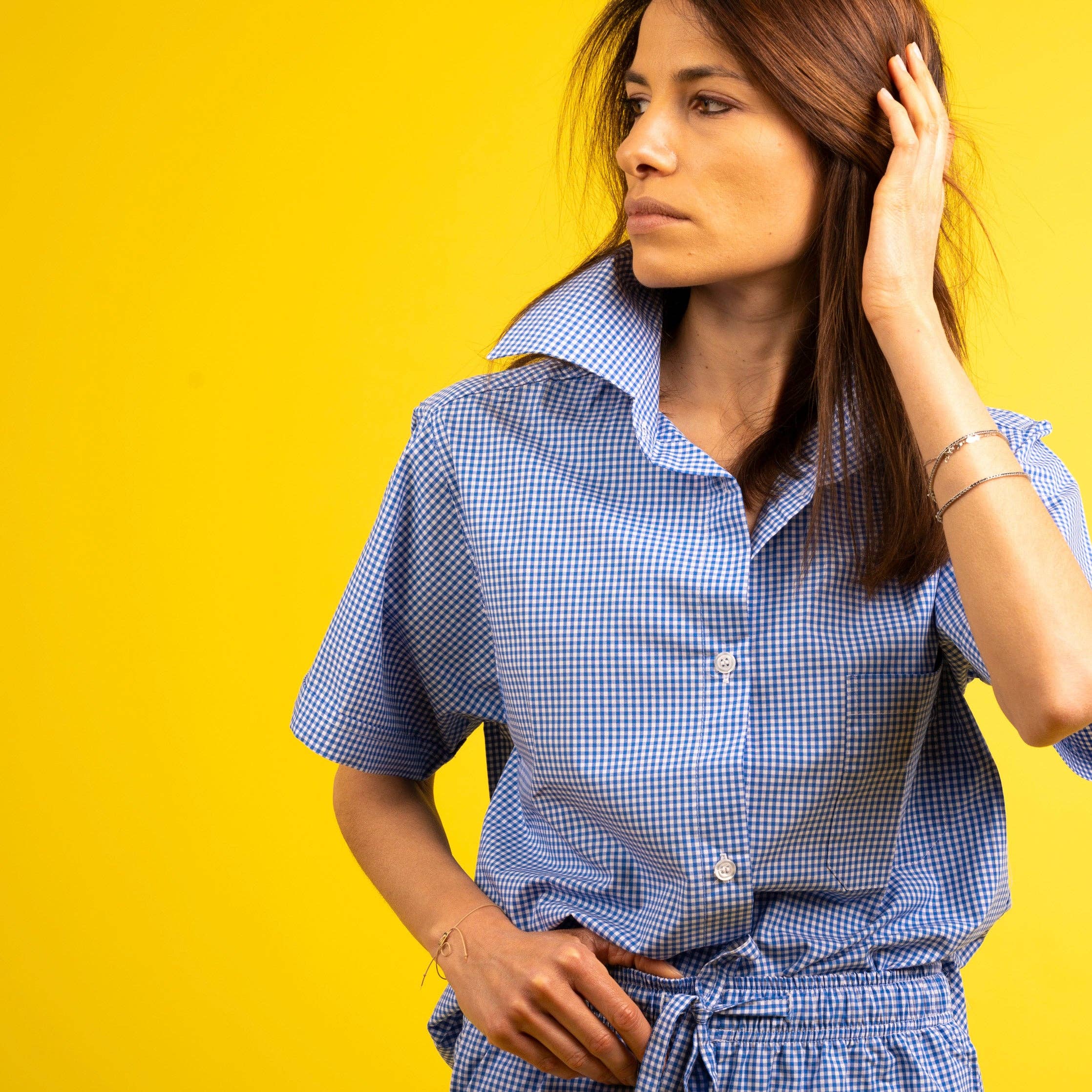 MUNID - Vente Chemise à col boutonné – femme - Chemise PARAGGI avec détail col italien2