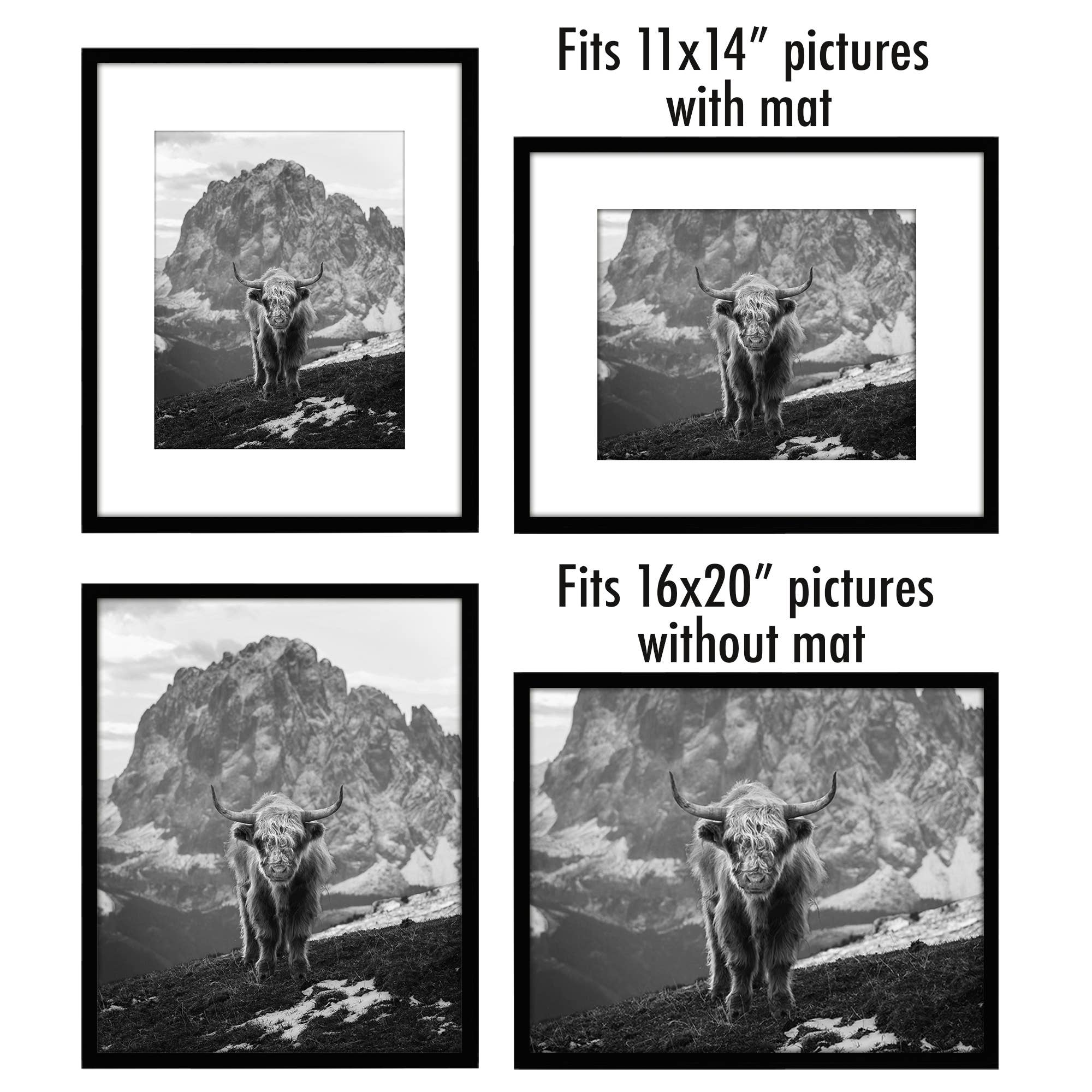 Americanflat - Wholesale Picture Frame - Americanflat Picture Frame with Mat Slim Molding (5 Pack)99