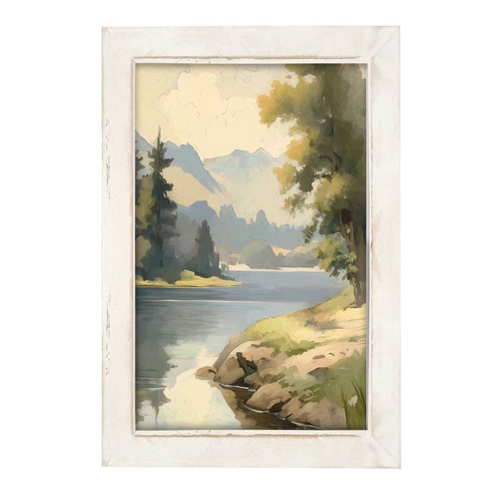 ginger blue - Wholesale Art Print - Riverbend - Vertical Frame