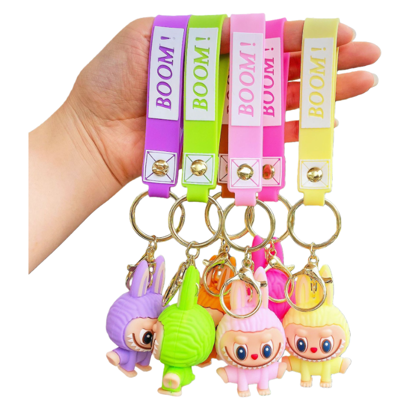 Auraquise - Vente Porte-clés – enfant - Porte-clés en silicone Monster Cozy Yoga Charm mignon dessin animé14