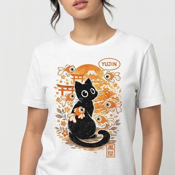 Silent Guardian Cat T-Shirt for wholesale by YUJIN CLOTHING