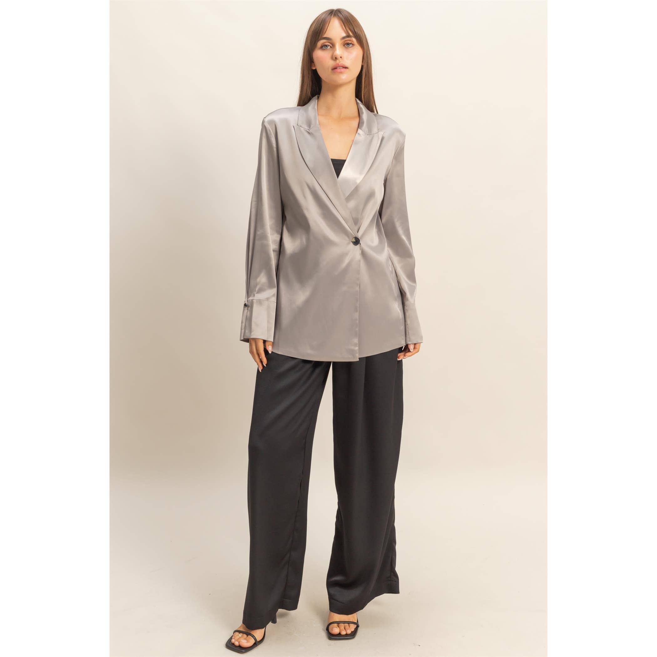 HYFVE - Wholesale Blazer - Women's - Satin Long Sleeve Blazer5