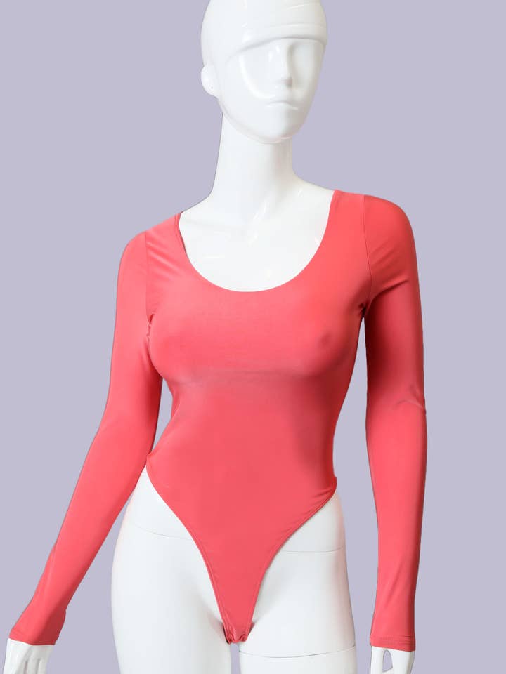Uptown Apparel - Wholesale Bodysuit - Women's - J3779 Round Neck Snap Bottom Thong Bodysuit0