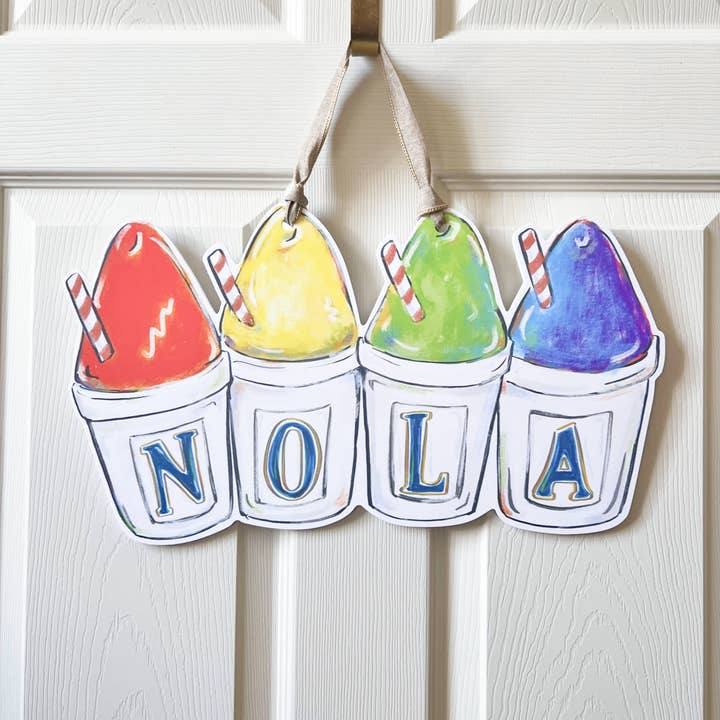 Home Malone - Wholesale Door Hanger - NOLA Sno-Ball Door Hanger - New Orleans Summer Outdoor Decor3