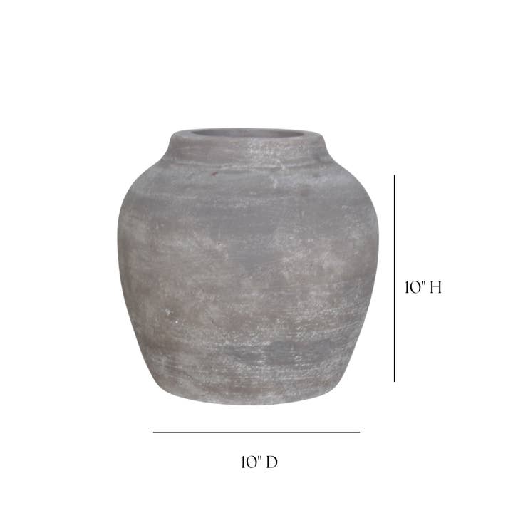 Luxe B Co - Wholesale Vase - Hugo Grey Wash Round Vase Large