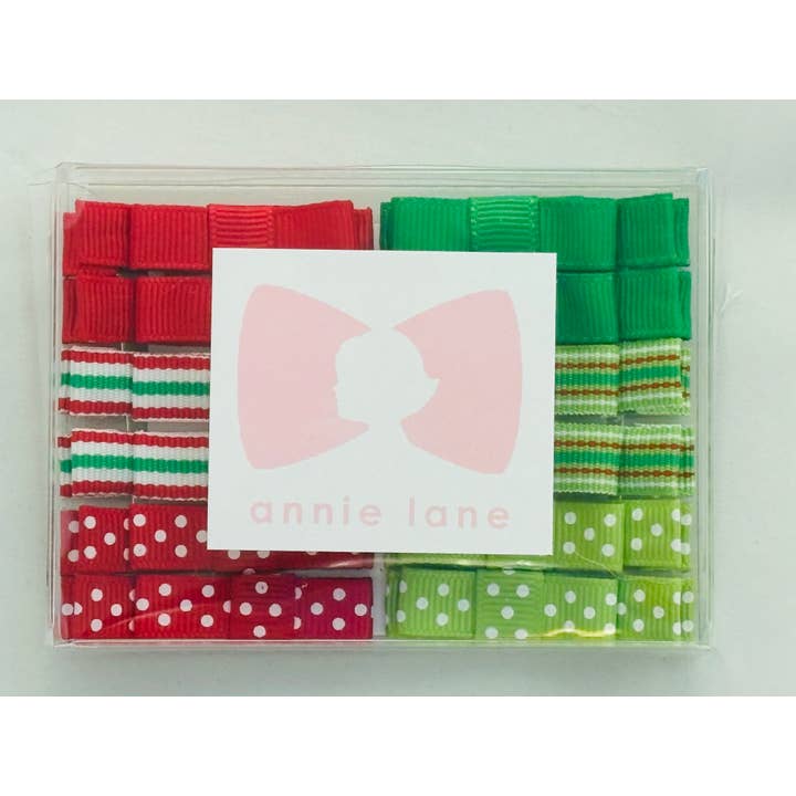 Box of 12 hair bows - holiday #6 for wholesale by Annie Lane