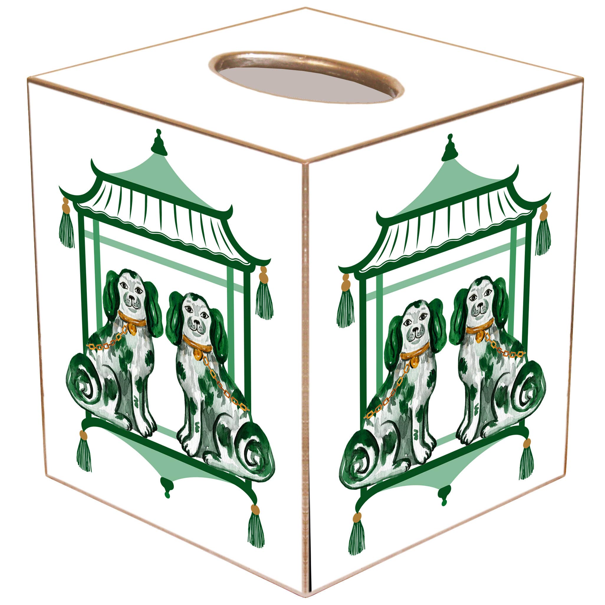 Marye-Kelley - Wholesale Tissue Box - TB6627-Staffordshire Chic Green Tissue Box0