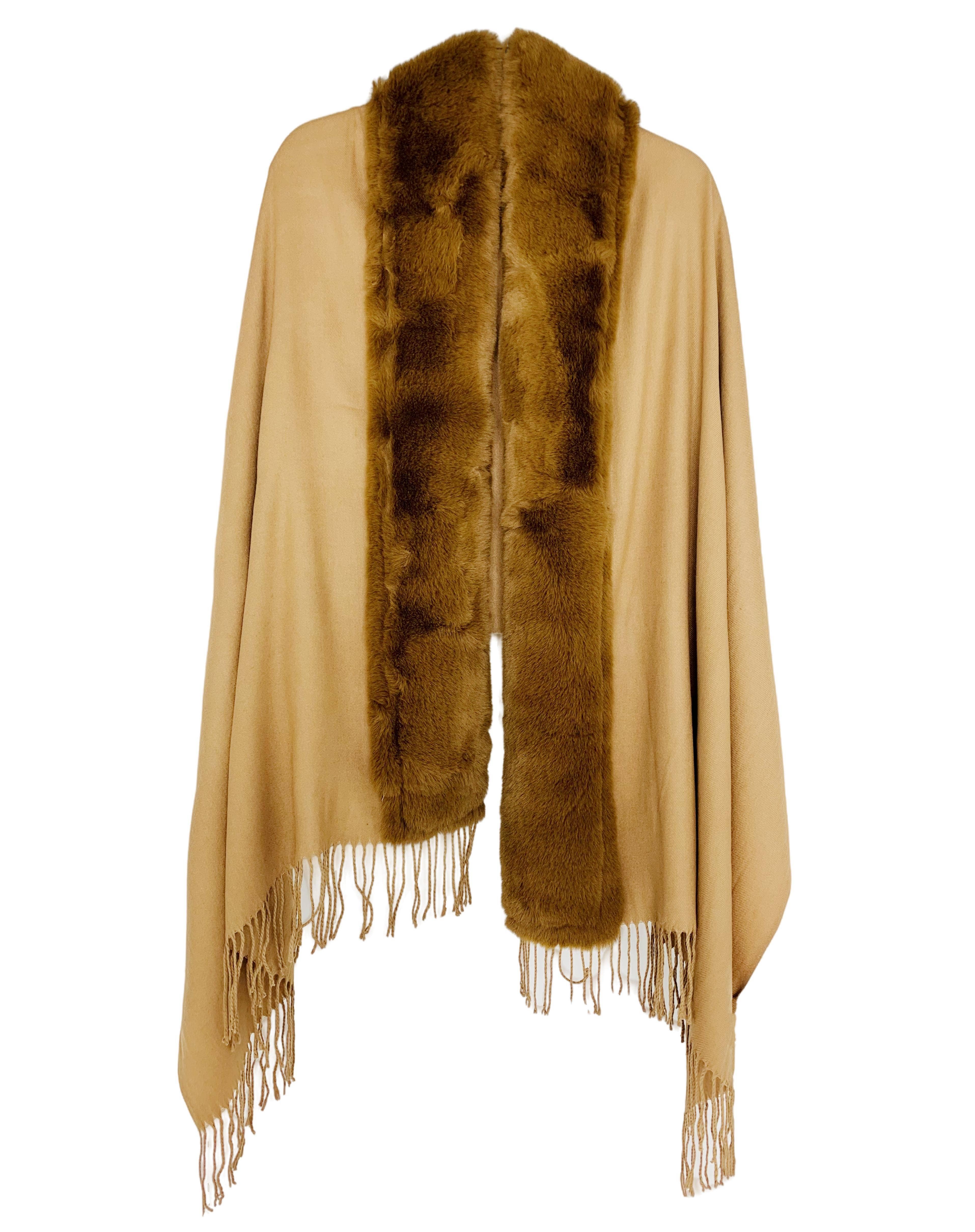 JC Sunny Fashion – wholesale Scarf – Women's – 16 Colors-Faux Fur Trim Softer Than Cashmere Shawl/Scarf3