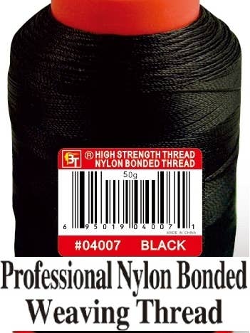 Filo per tessitura legato in nylon, 50 g, nero per la vendita all'ingrosso da parte di MI Hair Distribution
