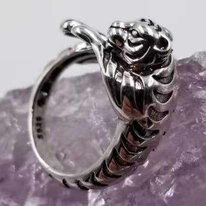 Anel Tigre Ajustável em Prata por atacado de magnolia jewelry
