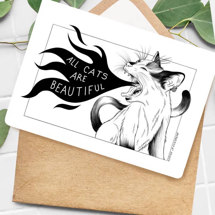 Cartão postal - Os gatos são bonitos por atacado de Cerise la Castagne