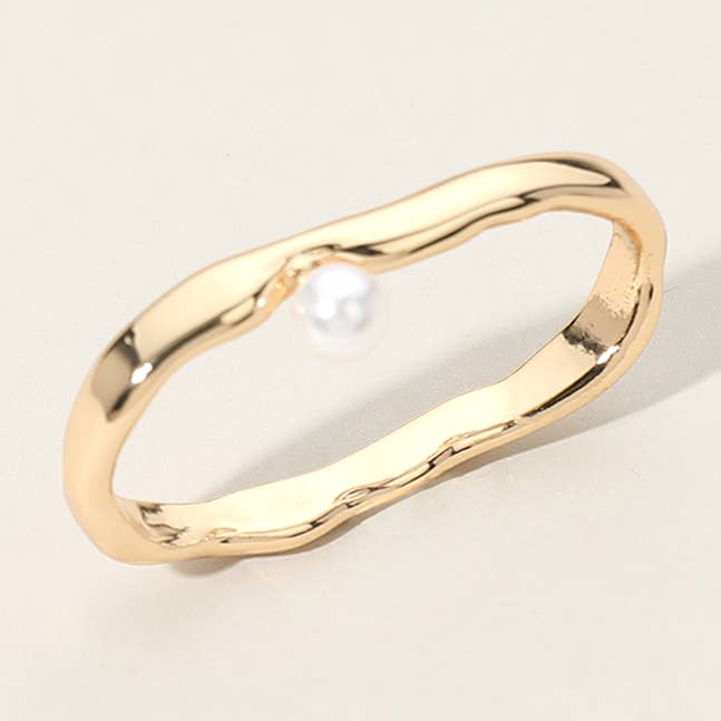 SECRET BOX_14K Gold Dipped Pearl Pointed Two Finger Ring
for wholesale by Sensibling Corp.