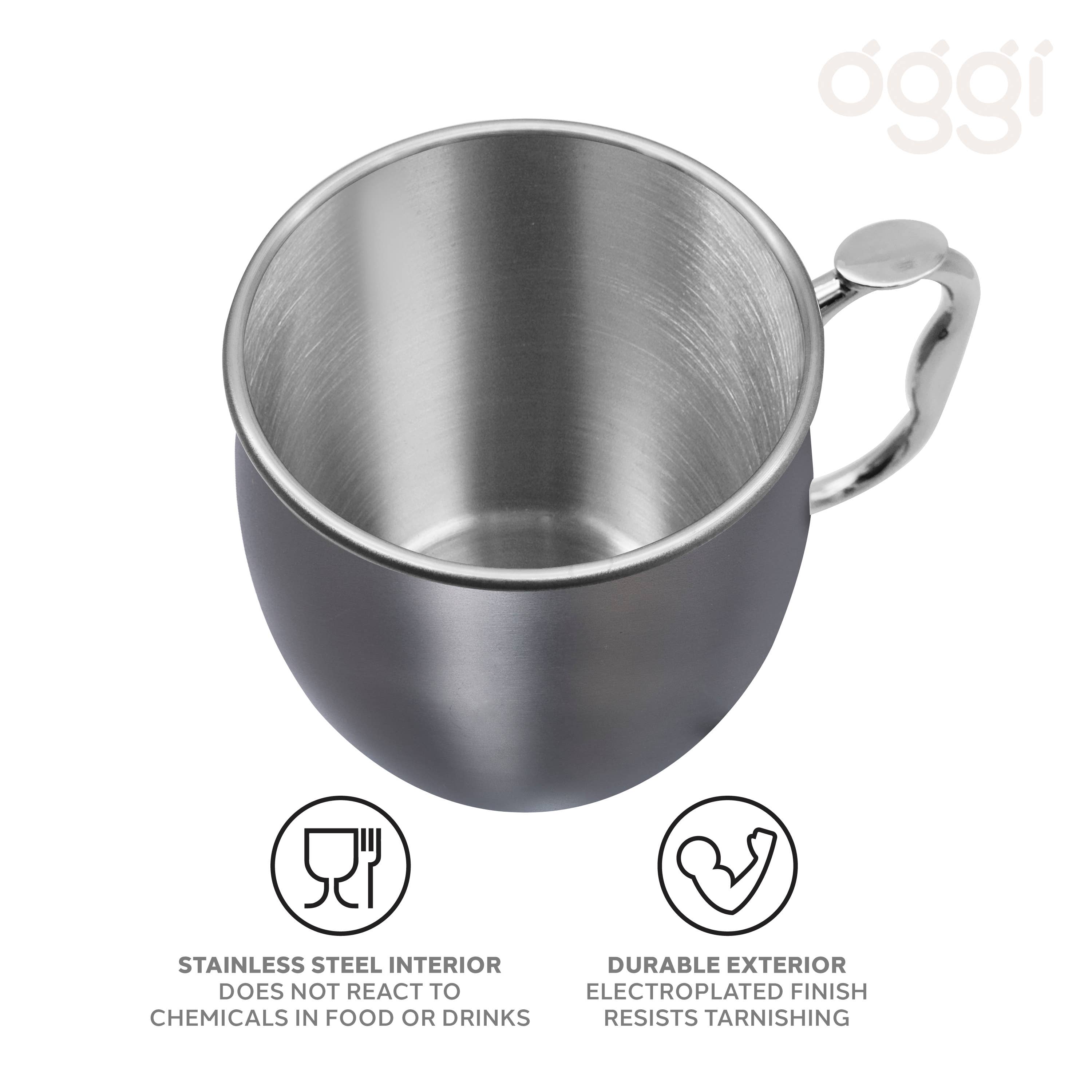 Oggi – wholesale Cocktail/liquor glass – Moscow Mule Mug - Stainless (590 ml, 20 oz) - Gray2