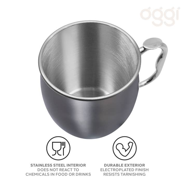 Oggi – wholesale Cocktail/liquor glass – Moscow Mule Mug - Stainless (590 ml, 20 oz) - Gray2