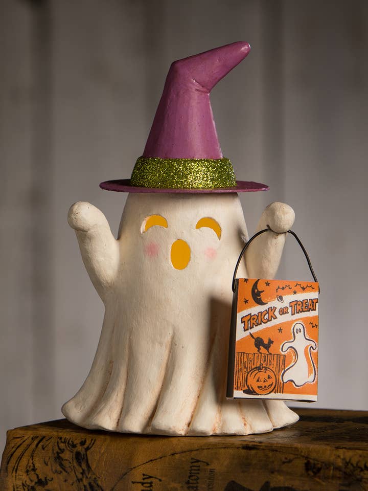 Witchy Ghost With Treat Bag for wholesale by Bethany Lowe Designs