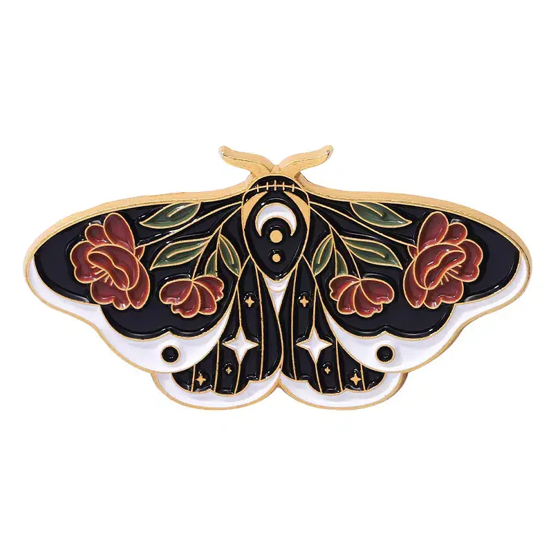 Magnifique Hearts - Wholesale Lapel Pin/Button - Floral Moth Butterfly Enamel Pins - Beautiful brooch pins5