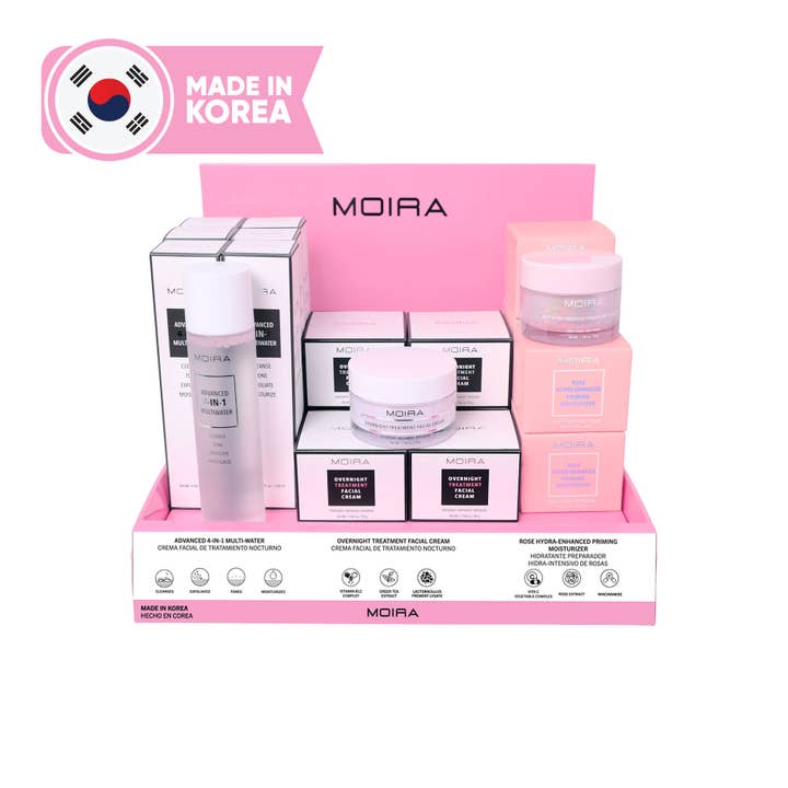 Expositor de Cuidados de Pele Moira AHOSET por atacado de Moira Cosmetics