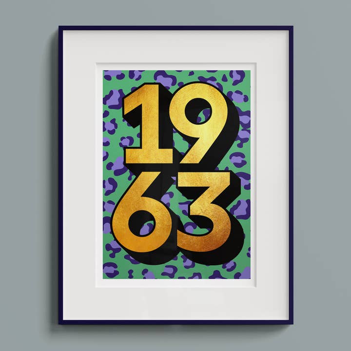 Big Birthday 1963 60th Birthday Art Print for wholesale by Hands & Hearts