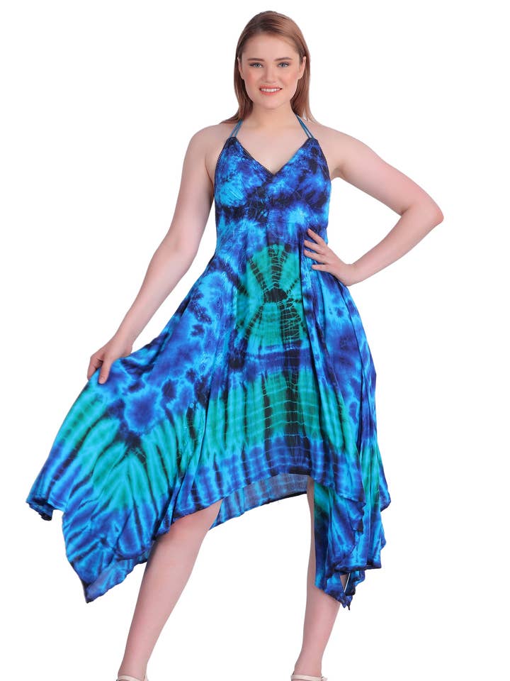 Tie Dye Acid Wash Dress (S/M-1X/2X) 4 Colors ADL30331 for wholesale by Advance Apparels