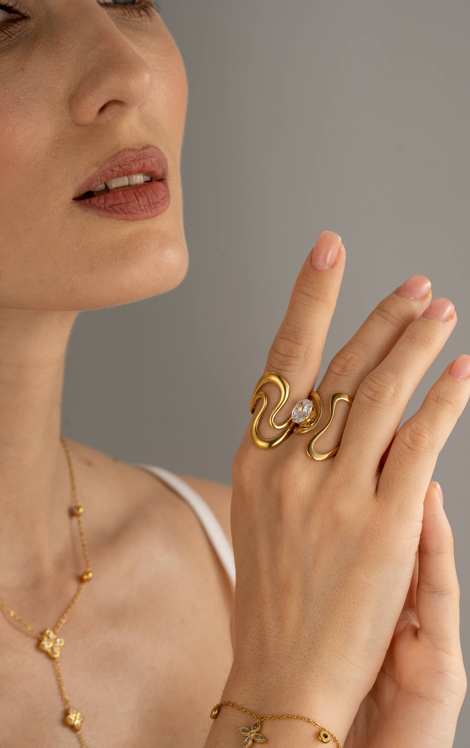 COSMOS - Wholesale Band/Stacked Ring - Wavy Ring in Stainless Steel – Geometric Design2