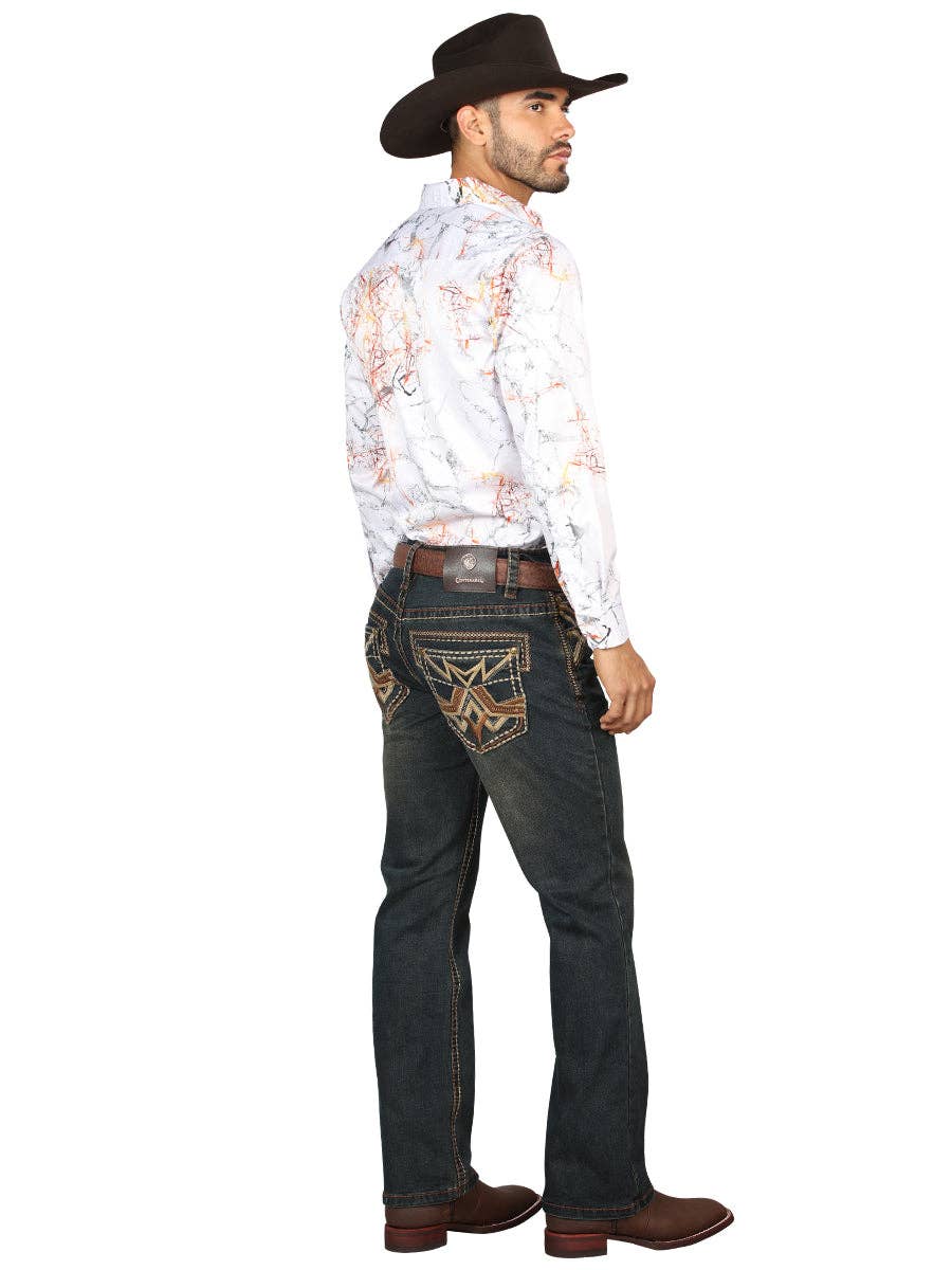 El General Western Wear - Wholesale Jeans - Men's - Centenario Men's Tinted Brown Denim with Embroidered Details 453162