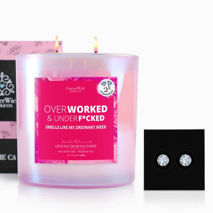 Overwerkt & Onderneukt Dubbele Diamant Glans Kaars voor wholesale door ForeverWick Candle Co