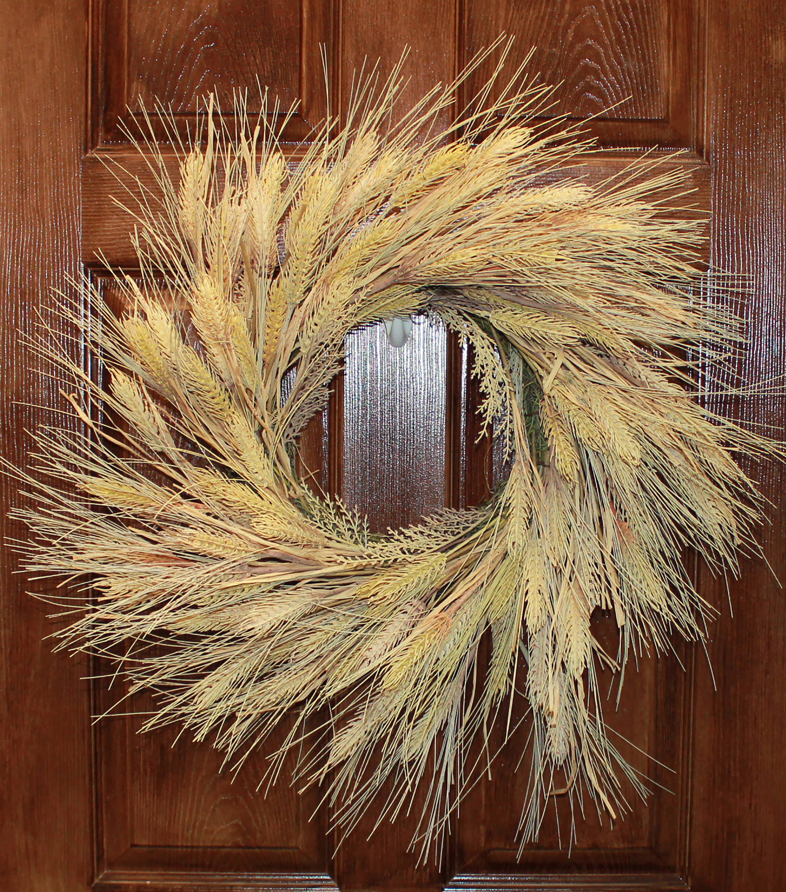 WORTH IMPORTS - Wholesale Wreath - 28" Artificial Wheat & Grass Wreath on Natural Twig Base2